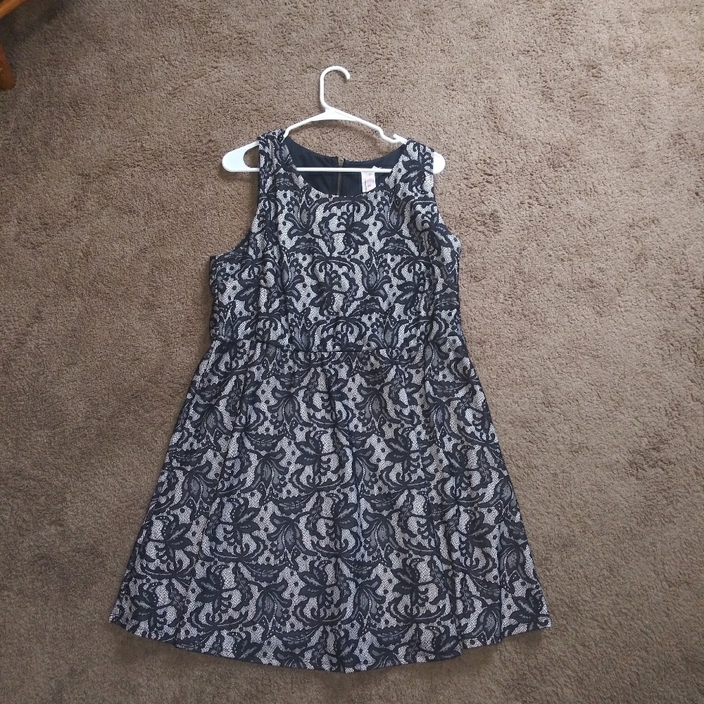 Black and Nude Lace Dress